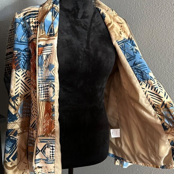 Alfred Dunner Jacket Women’s Size 14 Multicolor Abstract Print Zip Front Lined - Picture 9 of 9
